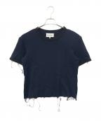Maison Margielaメゾンマルジェラ）の古着「リブコットンTシャツ」｜ネイビー