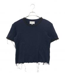 Maison Margiela（メゾンマルジェラ）の古着「リブコットンTシャツ」｜ネイビー