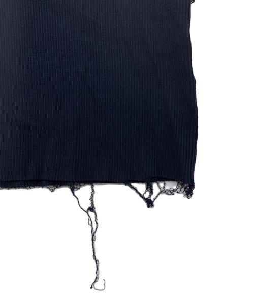 Maison Margiela（メゾンマルジェラ）Maison Margiela (メゾンマルジェラ) リブコットンTシャツ ネイビー サイズ:46の古着・服飾アイテム