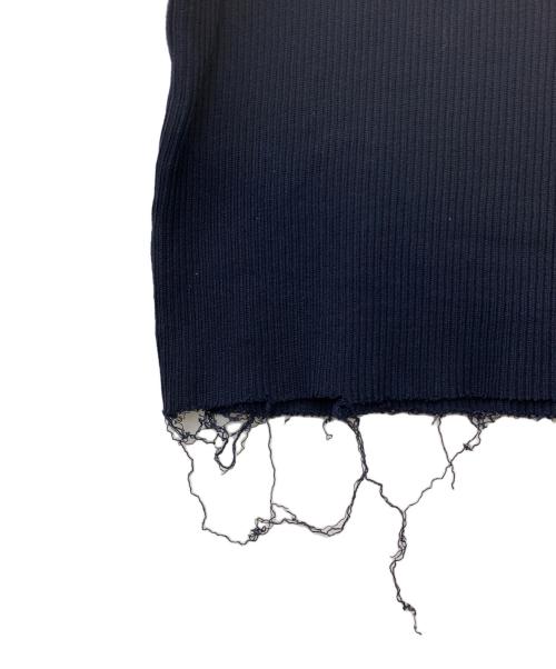 Maison Margiela（メゾンマルジェラ）Maison Margiela (メゾンマルジェラ) リブコットンTシャツ ネイビー サイズ:46の古着・服飾アイテム