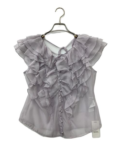 Snidel（スナイデル）Snidel (スナイデル) ノースリフリルブラウス パープル サイズ:Fの古着・服飾アイテム