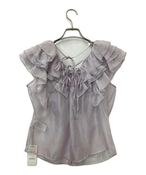 Snidel（スナイデル）Snidel (スナイデル) ノースリフリルブラウス パープル サイズ:Fの古着・服飾アイテム