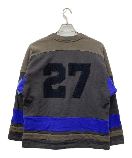 son of the cheese（サノバチーズ）SON OF THE CHEESE (サノバチーズ) 27 HOCKEY SHIRT グレー サイズ:Mの古着・服飾アイテム