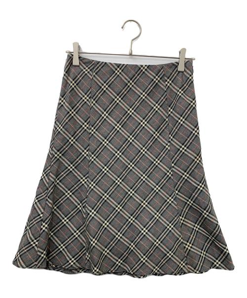 BURBERRY BLUE LABEL（バーバリー ブルー レーベル）BURBERRY BLUE LABEL (バーバリー ブルー レーベル) チェックスカート グレー サイズ:36の古着・服飾アイテム