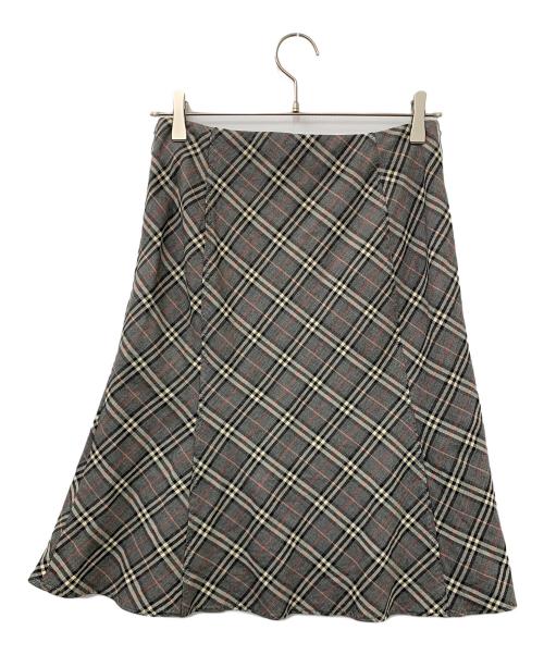 BURBERRY BLUE LABEL（バーバリー ブルー レーベル）BURBERRY BLUE LABEL (バーバリー ブルー レーベル) チェックスカート グレー サイズ:36の古着・服飾アイテム
