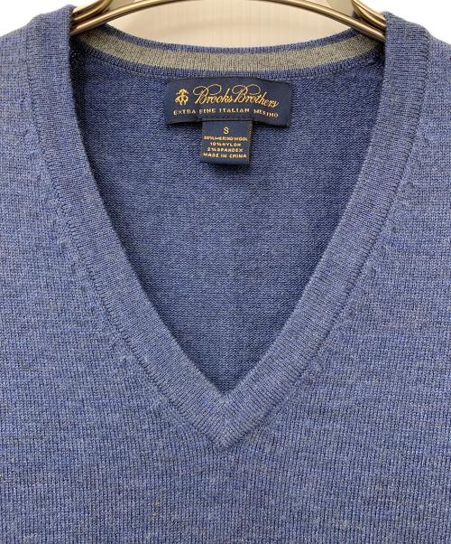 BROOKS BROTHERS（ブルックスブラザーズ）BROOKS BROTHERS (ブルックスブラザーズ) Vネックニット ブルー サイズ:Sの古着・服飾アイテム