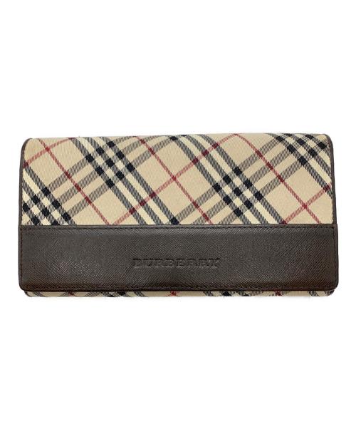 BURBERRY（バーバリー）BURBERRY (バーバリー) 長財布 ブラウン×ベージュの古着・服飾アイテム