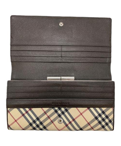 BURBERRY（バーバリー）BURBERRY (バーバリー) 長財布 ブラウン×ベージュの古着・服飾アイテム