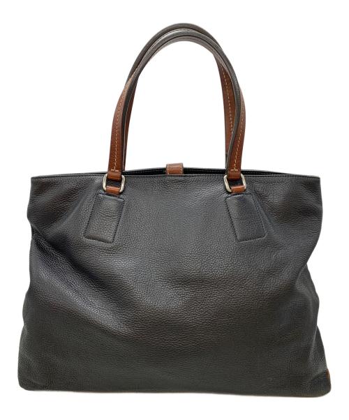 Daniel&Bob（ダニエル＆ボブ）Daniel&Bob (ダニエル＆ボブ) TOMORROW LAND (トゥモローランド) 別注レザートートバッグ ブラック×ブラウンの古着・服飾アイテム