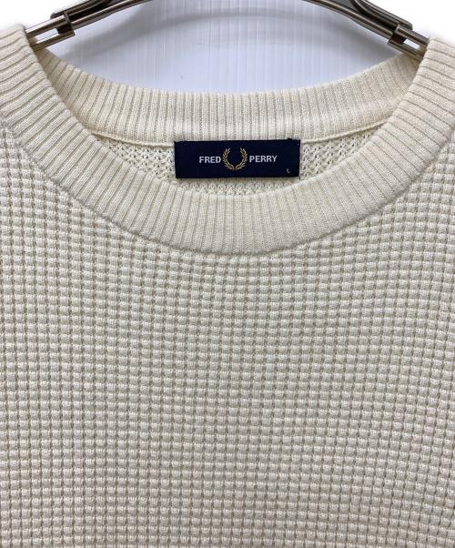 FRED PERRY（フレッドペリー）FRED PERRY (フレッドペリー) Waffle Stitch Jumper アイボリー サイズ:Lの古着・服飾アイテム