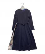 BLUE LABEL CRESTBRIDGEブルーレーベルクレストブリッジ）の古着「長袖ワンピース」｜ブラック