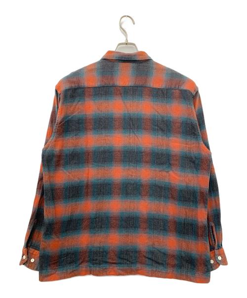 Pilgrim Surf+Supply（ピルグリム サーフサプライ）Pilgrim Surf+Supply (ピルグリム サーフサプライ) オンブレチェックシャツ ネイビー×オレンジ サイズ:Mの古着・服飾アイテム