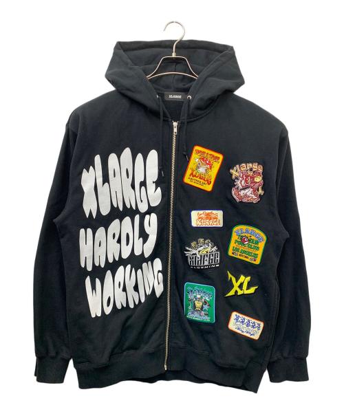 X-LARGE（エクストララージ）X-LARGE (エクストララージ) マルチロゴ ジップアップフーデッド スウェットシャツ ブラック サイズ:Lの古着・服飾アイテム