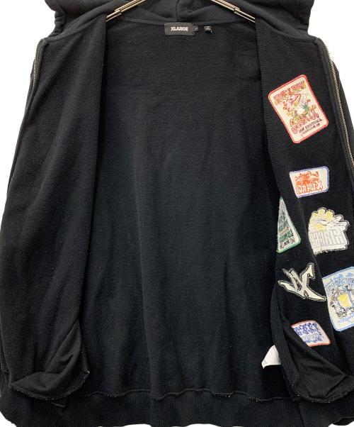 X-LARGE（エクストララージ）X-LARGE (エクストララージ) マルチロゴ ジップアップフーデッド スウェットシャツ ブラック サイズ:Lの古着・服飾アイテム