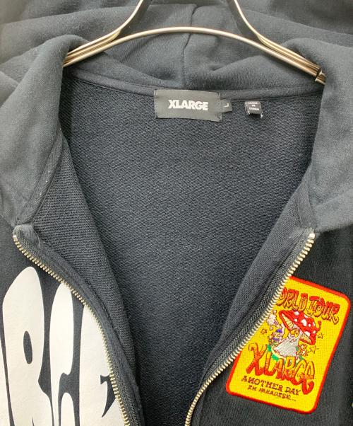X-LARGE（エクストララージ）X-LARGE (エクストララージ) マルチロゴ ジップアップフーデッド スウェットシャツ ブラック サイズ:Lの古着・服飾アイテム