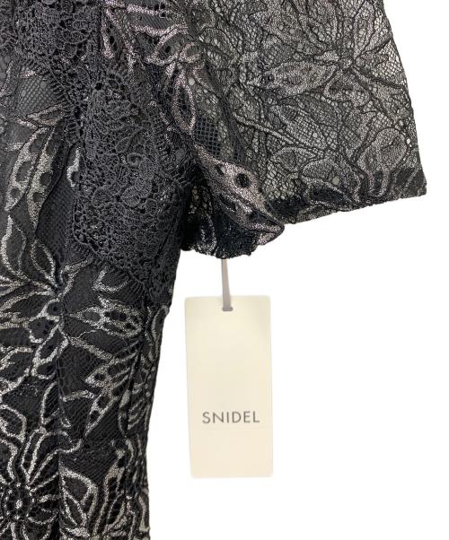 Snidel（スナイデル）Snidel (スナイデル) シャイニーレースドレス ブラック サイズ:1 未使用品の古着・服飾アイテム
