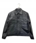 Schottショット）の古着「SHEEP LEATHER 1st TRACKER JACKET」｜ブラック