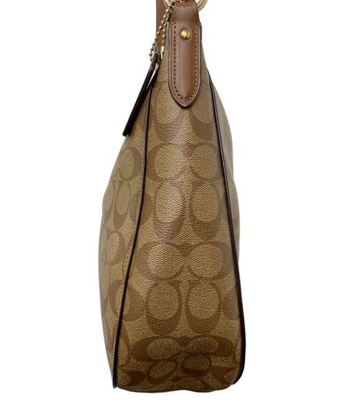 COACH（コーチ）COACH (コーチ) ショルダーバッグ シグネチャー ベージュ×ブラウンの古着・服飾アイテム
