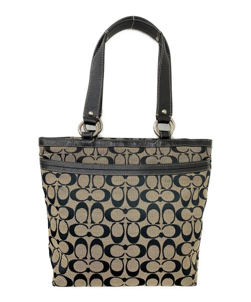 COACH（コーチ）COACH (コーチ) トートバッグ シグネチャー ベージュ×ブラックの古着・服飾アイテム