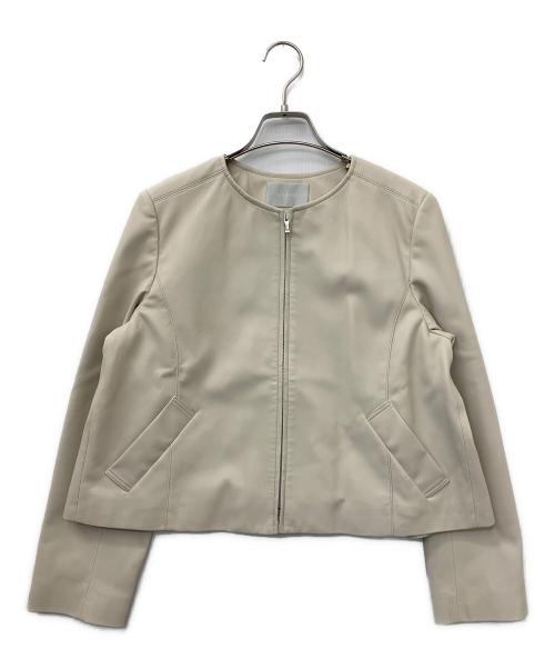 CELFORD（セルフォード）CELFORD (セルフォード) Aラインフェイクレザーブルゾン アイボリー サイズ:38の古着・服飾アイテム