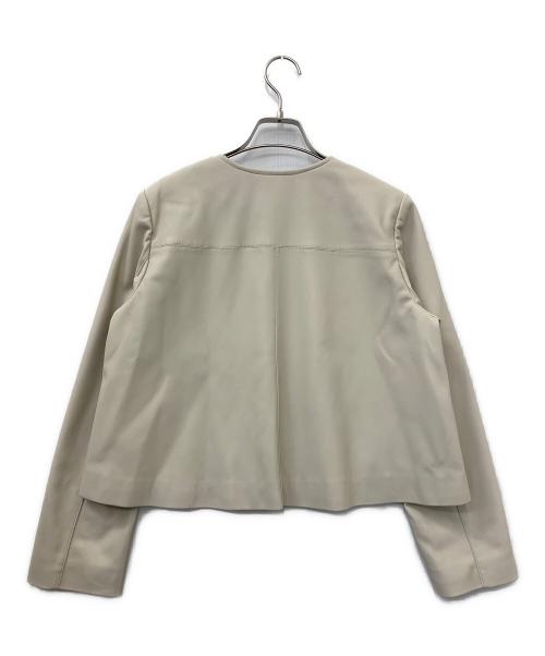 CELFORD（セルフォード）CELFORD (セルフォード) Aラインフェイクレザーブルゾン アイボリー サイズ:38の古着・服飾アイテム