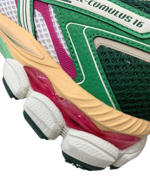 asics（アシックス）asics (アシックス) GEL-CUMULUS 16 グリーン×ピンク サイズ:27.5の古着・服飾アイテム