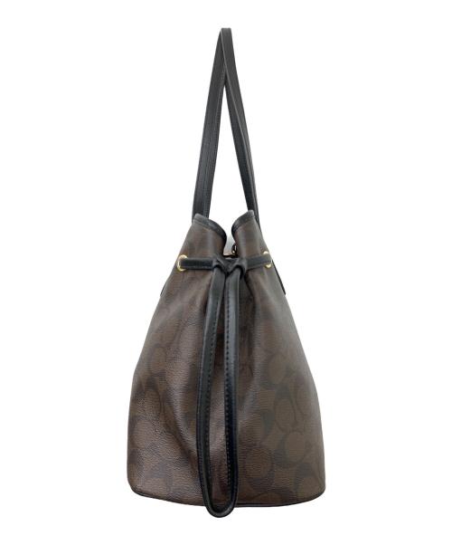 COACH（コーチ）COACH (コーチ) トートバッグ ブラウン×ブラックの古着・服飾アイテム
