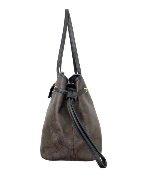 COACH（コーチ）COACH (コーチ) トートバッグ ブラウン×ブラックの古着・服飾アイテム