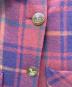 中古・古着 Vivienne Westwood RED LABEL (ヴィヴィアンウエストウッドレッドレーベル) ウール タータンチェック ビッグカラー アシンメトリー コート レッド×パープル サイズ:2：20000円