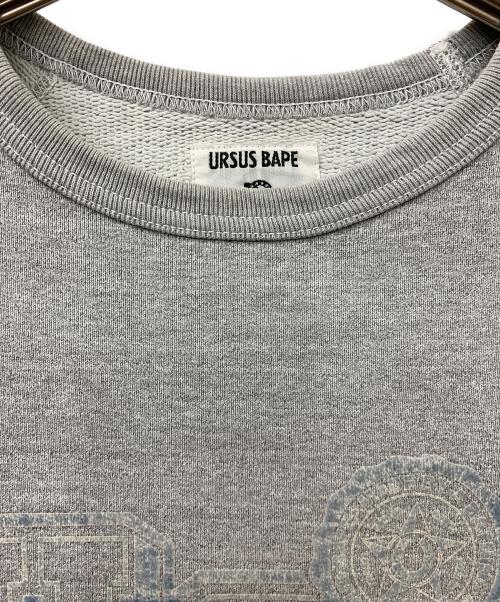 URSUS BAPE（アーサスベイプ）URSUS BAPE (アーサスベイプ) ラグランスウェット グレー サイズ:Mの古着・服飾アイテム