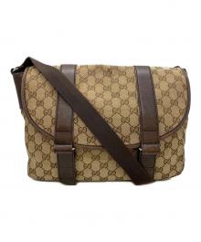 GUCCI（グッチ）の古着「GGキャンバス ショルダーバッグ」｜ベージュ×ブラウン