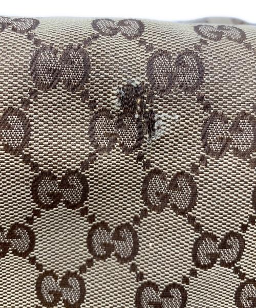 GUCCI（グッチ）GUCCI (グッチ) GGキャンバス ショルダーバッグ ベージュ×ブラウンの古着・服飾アイテム
