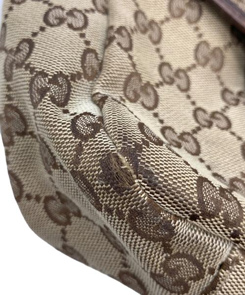 GUCCI（グッチ）GUCCI (グッチ) GGキャンバス ショルダーバッグ ベージュ×ブラウンの古着・服飾アイテム