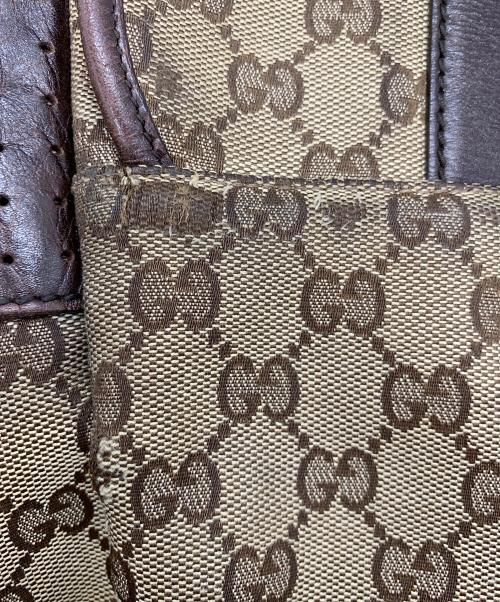 GUCCI（グッチ）GUCCI (グッチ) GGキャンバス ショルダーバッグ ベージュ×ブラウンの古着・服飾アイテム