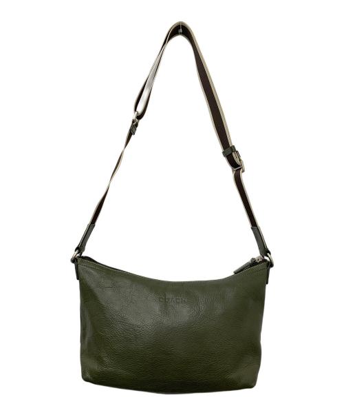 COACH（コーチ）COACH (コーチ) HERITAGE WEB LEATHER ショルダーバッグ グリーンの古着・服飾アイテム