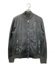 ALL SAINTS（オールセインツ）の古着「KINO LEATHER BOMBER」｜ブラック