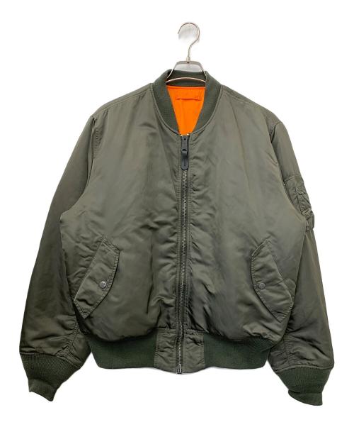 ALPHA（アルファ）ALPHA (アルファ) MA-1 リバーシブルフライトジャケット グリーン×オレンジ サイズ:Lの古着・服飾アイテム