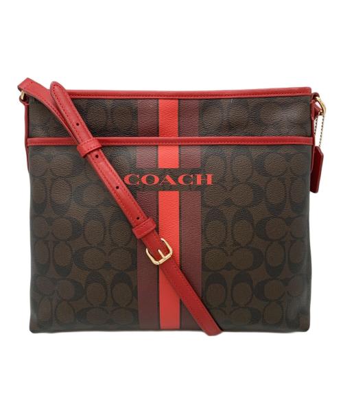 COACH（コーチ）COACH (コーチ) ショルダーバッグ ブラウン×レッドの古着・服飾アイテム