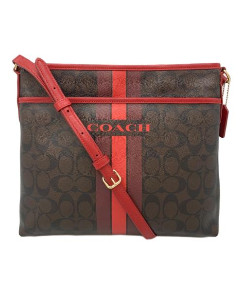 COACH（コーチ）COACH (コーチ) ショルダーバッグ ブラウン×レッドの古着・服飾アイテム