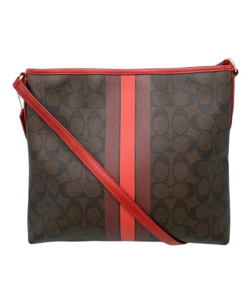 COACH（コーチ）COACH (コーチ) ショルダーバッグ ブラウン×レッドの古着・服飾アイテム