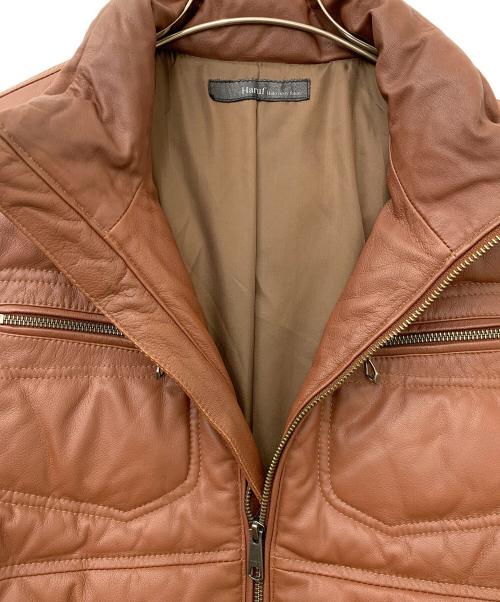 Haruf（ハルフ）Haruf (ハルフ) ラムレザーダウンジャケット ブラウン サイズ:Lの古着・服飾アイテム