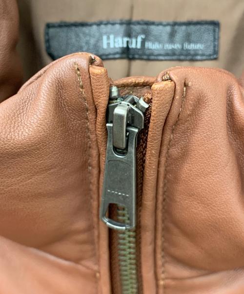 Haruf（ハルフ）Haruf (ハルフ) ラムレザーダウンジャケット ブラウン サイズ:Lの古着・服飾アイテム
