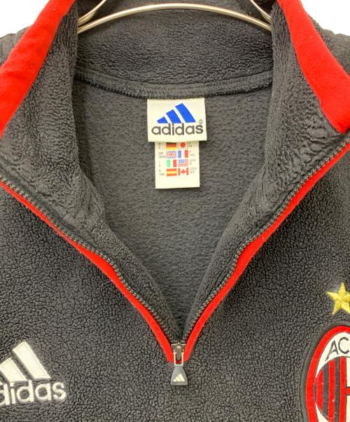 adidas（アディダス）adidas (アディダス) ハーフジップフリースジャケット ブラック×レッド サイズ:Mの古着・服飾アイテム