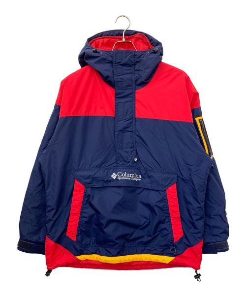 Columbia（コロンビア）Columbia (コロンビア) 90’sアノラックパーカー ネイビー×レッド サイズ:Mの古着・服飾アイテム