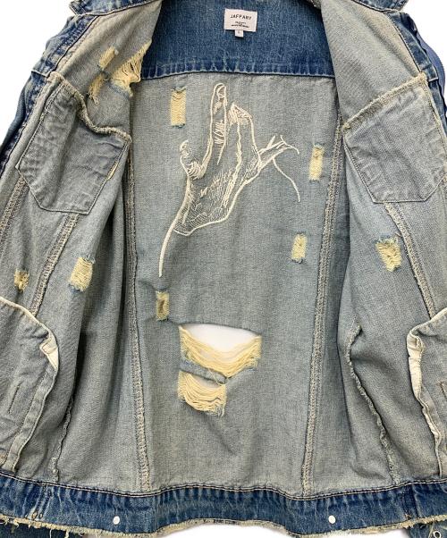 JAFFARY（ジャファリー）JAFFARY (ジャファリー) ダメージデニムジャケット ブルー サイズ:Lの古着・服飾アイテム