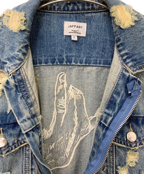 JAFFARY（ジャファリー）JAFFARY (ジャファリー) ダメージデニムジャケット ブルー サイズ:Lの古着・服飾アイテム
