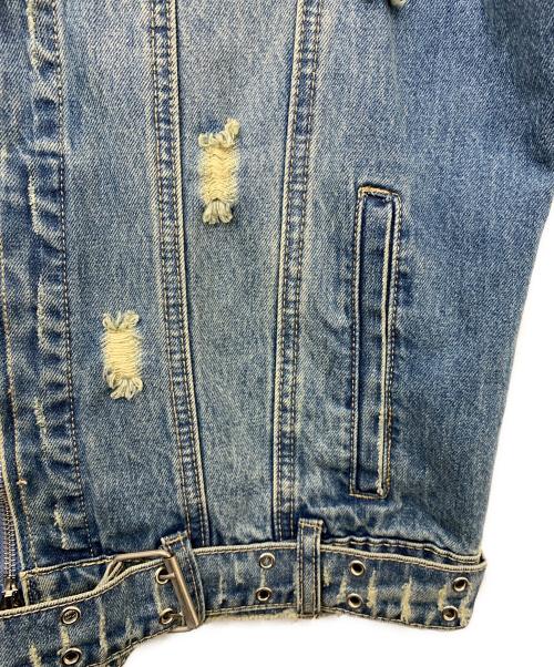 JAFFARY（ジャファリー）JAFFARY (ジャファリー) ダメージデニムジャケット ブルー サイズ:Lの古着・服飾アイテム