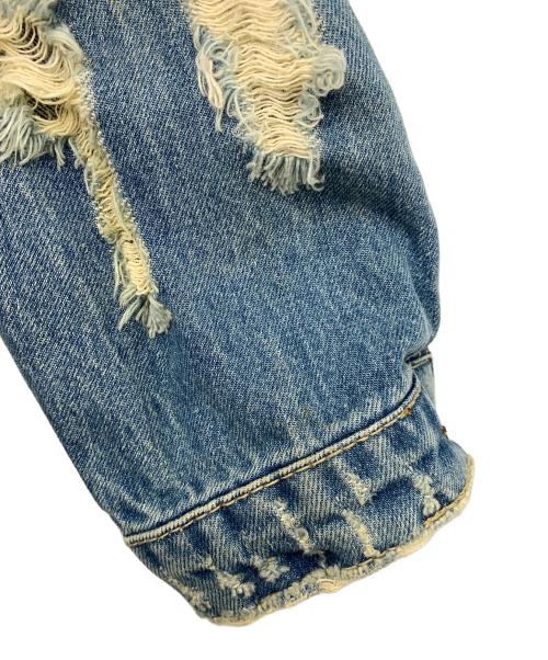 JAFFARY（ジャファリー）JAFFARY (ジャファリー) ダメージデニムジャケット ブルー サイズ:Lの古着・服飾アイテム