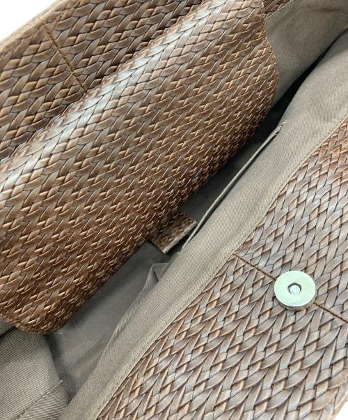 M.U.L.（エムユーエル）M.U.L. (エムユーエル) メッシュ型押しバスケットトート ブラウンの古着・服飾アイテム