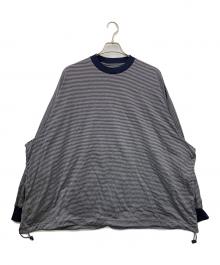 is-ness（イズネス）の古着「Balloon Border Long-sleeve T-Shirt」｜グレー×ネイビー